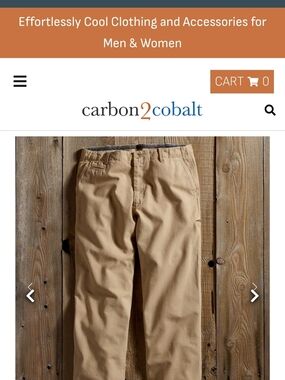 Carbon2Cobalt Men's Khaki Canvas Pants